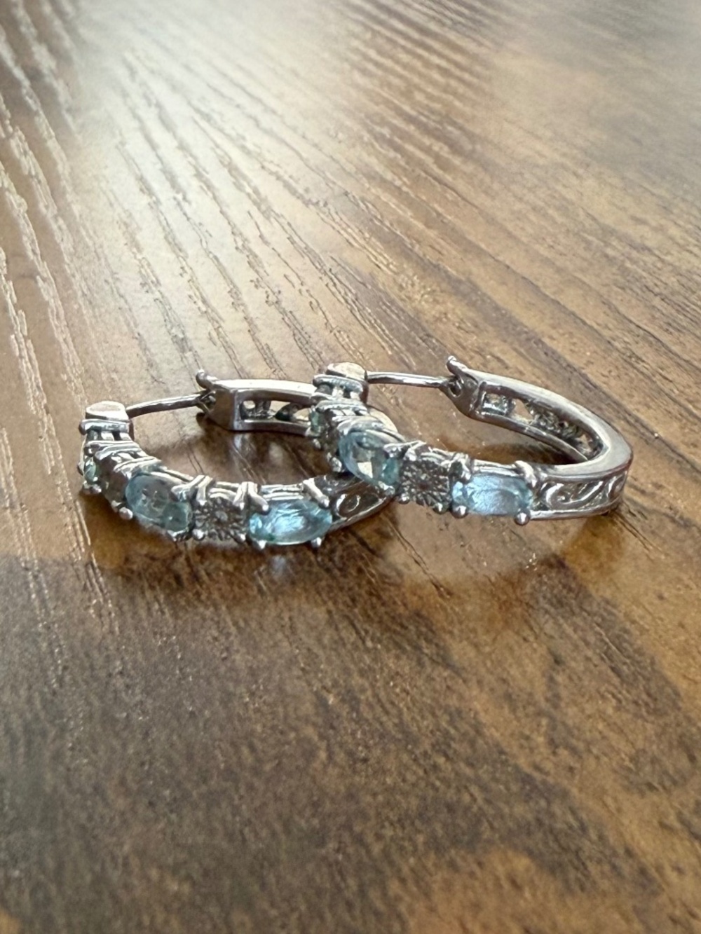Gemstone Hoop Earrings